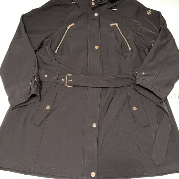 Michael Kors Women's Trench Water Resistant Hooded Raincoat Jacket Plus Sz 1X - Picture 2 of 15